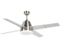 Livano Plafondventilator - Met Verlichting - Plafond Ventilator - Met Lamp - Plafonniere Met Ventilator - Met Licht - Zilver - 130cm