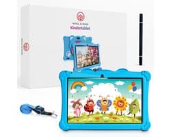 Rock&Rose Kindertablet - 10.1 Inch - Blauw - Inclusief Stylus pen & 64GB SD - Geschikt vanaf 3 jaar - 32GB opslag - Educatief leerplezier voor kinderen - Hoge kwaliteit tablet voor eindeloos speel- en leerplezier