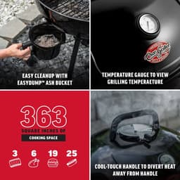 Char-Griller Houtskool BBQ 57 cm met Deksel – Kettle Barbecue en Smoker – Regelbare Luchttoevoer – voor 4-6 Personen — thumbnail 5