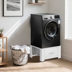 Wasmachine verhoger met lade Wit - 32.5cm hoog - Wasmachine opbouwmeubel - Wasmachine Sokkel - 150 kg belastbaar — thumbnail 5