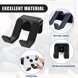 TRANKIELO® – Universele Hoofdtelefoonhouder – Dubbele Set in Zwart en Wit – Sterke Lijmbevestiging – Geschikt voor Gaming Headset, Kantoor, Thuis – Ruimtebesparend en Multifunctioneel — thumbnail 3