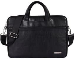 Laptophoes 14 Inch DG - Laptoptas met Schouderriem - PU Leer - Voor Dames & Heren - Laptop Sleeve met Handvat - Zwart