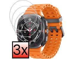 Screenprotector - 3 Stuks - Geschikt voor Samsung Galaxy Watch Ultra (47 mm) - Extra Sterk - Tempered Glass - Gehard Glas - Beschermglas Screen Cover - Bescherm Protector voor Smartwatch