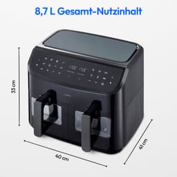 MEDION XXL Dubbele Airfryer P20 - 2 zones - 8,7 L - 2600 W - Zwart — thumbnail 22