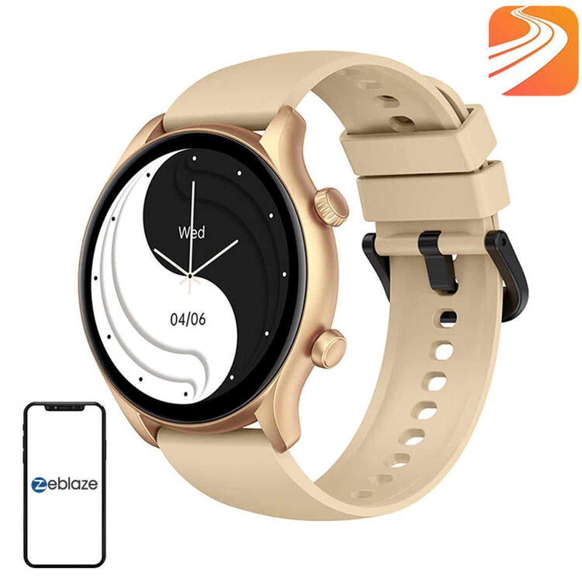 Zeblaze Smartwatch Btalk 3 Plus Voor Android Ios Goud Met Waterbestendigheid Ip67 — afbeelding 1