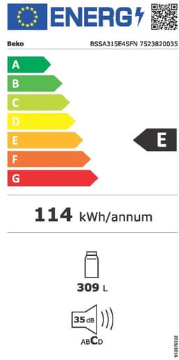 1-deurs geïntegreerde inschuifkoelkast 309l - beko - BSSA315E4SFN — thumbnail 8