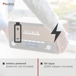 DAB radio met Bluetooth model 2025 - Retro radio - DAB+ / FM - Op batterijen en netstroom - Audizio Foggia — thumbnail 2