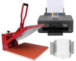 Bundel: 10 x sublimatie mondkapjes medium - 38 x 38 cm clam hittepers transferpers - sublimatie printer - sublimeren bedrukken eigen ontwerp - pm2.5 filter vijf lagen - wasbaar hergebruiken hand wassen
