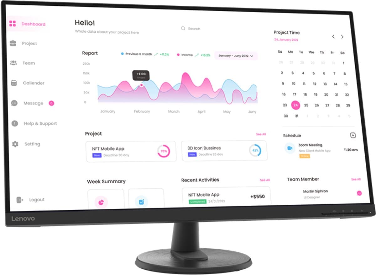 Lenovo D32-40 - Full HD Monitor - 60Hz - 32 inch — afbeelding 1