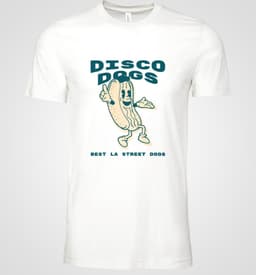 Shirt - Disco dogs - Wurban Wear | Grappig shirt | Dieet | Unisex tshirt | Fast food | Airfryer | Sport | Verwenpakket | Wit — thumbnail 4