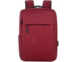Manks Rode minimalistisch laptop rugzak - 20 Liter - Rugzak met Laptopvak voor naar school of werk - Geschikt tot 15.6 inch Laptops | Gerecycled Polyester