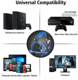 KOTION EACH G2000 Gaming Headset - Zwart/Blauw - Geschikt voor PS5, Xbox Series X, Windows & Switch — thumbnail 3