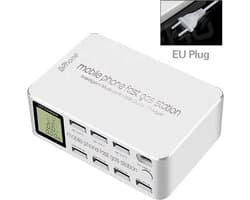 DrPhone WL7 100W 8-Poort Multi Poort USB Station - Snel Oplader – USB C PD 3.0 + Qualcomm 3.0 & 2.4A - Wit