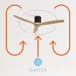 CREATE - Plafondventilator 40W silent Ø132 cm - Met Wifi - Met Afstandsbediening - 6 Snelheden - Timer - Zomer/Winter functie - Zwart - WIND CALM — thumbnail 5