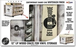 12'' LP Houten Krat Op Wielen Voor Vinyl Opslag - Tot 100 LP'S — thumbnail 4