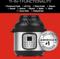Instant Pot Duo Crisp 11-in-1 Multicooker met Airfryer 5,7L- Snel onder druk koken,Slow cooking, Sauteren, Stomen, Sous vide, Warmhouden, Snel frituren, Braden, Bakken, Roosteren, Drogen — thumbnail 9