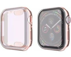 Apple Watch 44 mm Hoesje plus screen protector - iWatch full body case - 44 mm - Roségoud