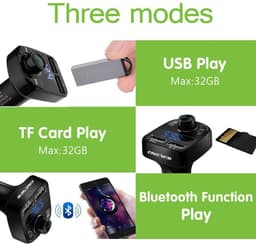 Fm-zender Aux Modulator Bluetooth Handsfree Car Kit Car Audio MP3 Speler met 3.1A Quick Charge Dual USB Auto lader — thumbnail 2