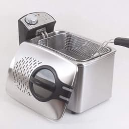 Elektrische friteuse - Friteuse met mand - Voor thuis frituren - Met verstelbare temperatuur - 3 liter - Rood — thumbnail 1