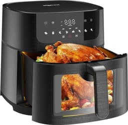 Heteluchtfriteuse - Airfryer XXL - Gezond koken - Groot kijkvenster - 9 Liter - Zwart — thumbnail 1