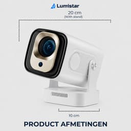 Lumistar® Horizon Mini Beamer - Full HD LED - Alles-in-één Smart TV Projector - 2026 model - Android 13.0 - WiFi 6 & Bluetooth 5.4 - 4k support - Beamer - Home Cinema - Wit — thumbnail 4