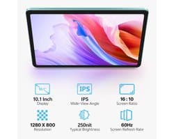 Tablet 10,1 Inch IPS Octa-Core - 4 GB RAM 128 GB Opslag - Android 16 Besturingssysteem - HD Scherm - Voor Multimedia En Productiviteit