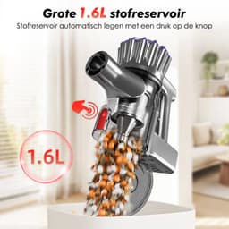 Adormii Steelstofzuiger Draadloos – 50000Pa Sterke Zuigkracht – 60 Min Accuduur – Anti-haarwikkel Vloerborstel – 4 HEPA-filters – 1,6 L Stofreservoir – Groene LED Stofdetectieverlichting – Goud — thumbnail 5