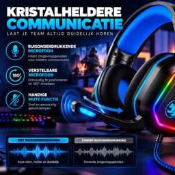 YURDA Gaming Headset met Microfoon - 7.1 Surround - RGB - PS4, PS5, Xbox, PC & Switch — thumbnail 2