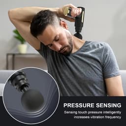 casalora - Massage Apparaat - Massage Gun - Fascia Gun - Massagepistool - 6 snelheidsinstellingen en 4 massagekoppen - Laag geluidsniveau - Geschikt voor nek, armen en benen - Zwart — thumbnail 3