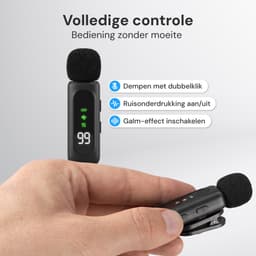 Nuvance Draadloze Microfoon - 2 Stuks - Lavalier Mic - Windshields - Dasspeld - Microfoon Draadloos - USB-C & 8-Pin - Microphone — thumbnail 3
