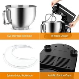Keukenmixer - Keukenmachine - Foodprocessor - Keukenrobot - 1000W – 8 Snelheden – 4.5L Roestvrijstalen Kom – Elektrische Foodmixer - Zilver — thumbnail 1
