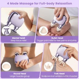 Mini Massage Gun, Draagbaar Massagepistool voor Spiermassage, Handheld Percussiemassager voor Nek, Rug, Schouders, Armen, Handen en Benen, Compact voor Reizen en Sportschool, Cadeau voor Vrouwen, Paars — thumbnail 3