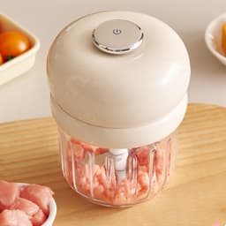 Knoflookhakselaar, elektrische vleesmolen voor levensmiddelen, keukenmolen, voor salade, groenten, knoflook, uien, keuken, camping, huis, restaurant, woning, picknick — thumbnail 4