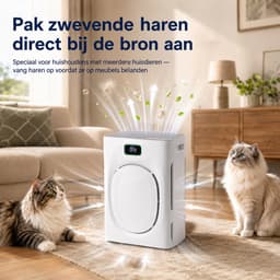 Rosnek Luchtreiniger voor Huisdieren - H13 HEPA + Actief Koolfilter - 350 m³/h CADR - Wasbaar Voorfilter tegen Kattenhaar, Hondenhaar, Pollen & Geuren - PM2.5 - Slaapmodus - Wit — thumbnail 3