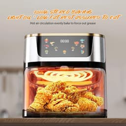 6Seven - Airfryer - Familie maat - 12 liter - Touchscreen - Toaster- Hete lucht - Oven - Compact - 2800 Watt - Grijs — thumbnail 3