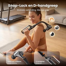 MSB HANDEL Massagepistool Elektrisch met 4 Opzetstukken - Massage Gun - Nek Massager, Schouder en Rug Massager - Ergonomisch U-Vormig Handvat - Percussie Massage Apparaat voor Spierpijn en Ontspanning — thumbnail 4