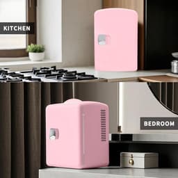 Mini Koelkast - Compacte Koeler - Dranken Koel Houden - Stil Werking - 4 Liter - Roze — thumbnail 4