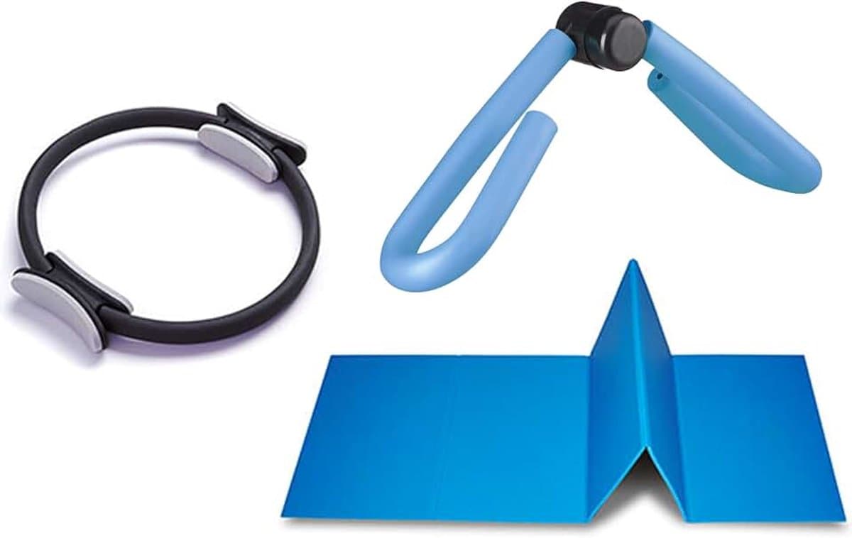 Pilatesring, pilatesring met antislip en gevoerde handgrepen, binnenbeen-gereedschap, pilatesgereedschap voor thuis, pilatesring, sterkte en flexibiliteit — afbeelding 1