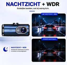 Hayris Dashcam voor en Achter - 4K Dual Lens - Nachtzien - ADAS - WiFi - GPS - G-Sensor - IPS Scherm — thumbnail 3