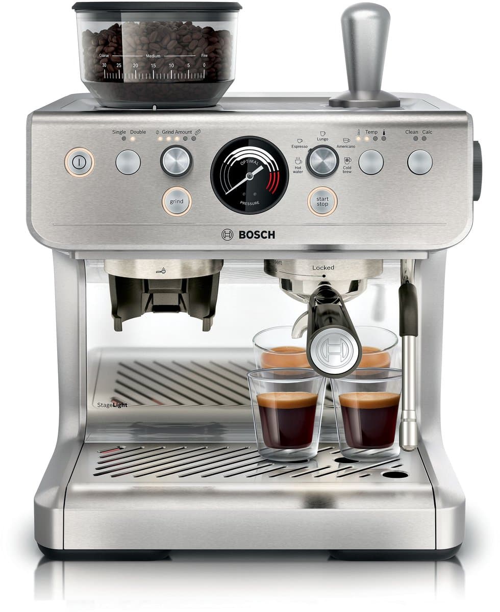 Bosch - PFE403B3 - Serie 4 Semi Automatic Coffee Maker RVS - Pistonmachine met verlichting — afbeelding 1