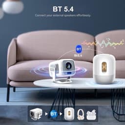 Beamer Draagbare Mini Projector - 1920x1080 Full HD Resolutie - LED Display - WiFi 6 Bluetooth 5.2 - Voor Thuisbioscoop Gaming Educatie — thumbnail 3