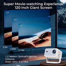 Beamer Native 1080P - 80W Vermogen - 1920 x 1080 Resolutie - LCD - Zwart - Voor Thuisbioscoop Projector — thumbnail 5