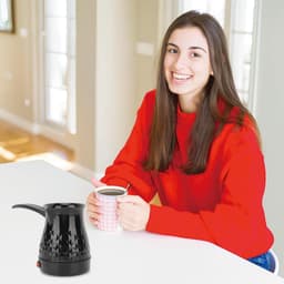 Draagbare koffiepot – Elektrische koffiepot van 600 ml - ABS en roestvrij staal - met afneembare hittebestendige handgreep - Koffiezetapparaat - Espressomachine - inductie - Machine Pot Warmer Ketel - voor camping,Thuis, Thee, Koffie - zwart — thumbnail 4