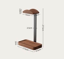 Notenhouten Koptelefoon Standaard - Koptelefoon houder - Headset houder - Gaming Headset Stand - Met Opbergbasis - Hoofdtelefoon Standaard Bureau - Koptelefoon Standaard Universeel — thumbnail 4