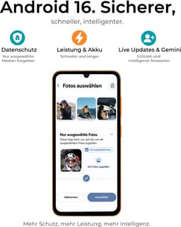 HOTWAV A17 Pro Max smartphone met Android 16 - 4 GB+128 GB opslag - mobiele telefoon 5160 mAh - Goedkope smartphone - Oranje — thumbnail 5