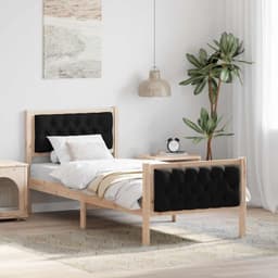 Bedframe zwart, 80 x 200 cm, massief grenen — thumbnail 5