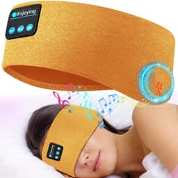 Oranje Draadloze Slaapkoptelefoon – Bluetooth Hoofdband voor Zijslapers – Ruisonderdrukking – Ultradun Ontwerp — thumbnail 1