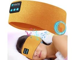Oranje Draadloze Slaapkoptelefoon – Bluetooth Hoofdband voor Zijslapers – Ruisonderdrukking – Ultradun Ontwerp