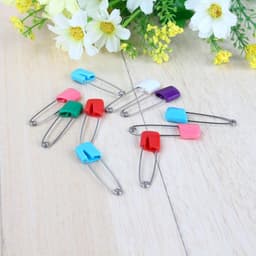 Multicolor veiligheidsspelden, 10st ambachtelijke naaien veiligheidsspelden Hold Locking Baby Kids jurk doek luier luier, kleur multifunctionele baby veiligheidsspeld — thumbnail 2