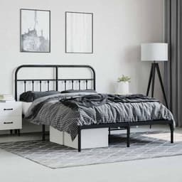 Bedframe van metaal, zwart, 140 x 200 cm, met hoofdeinde — thumbnail 2